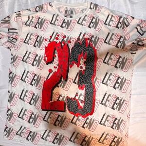 Hustle Gang 5XL T-Shirt Men White Excellent Legend 23 All Over Print Streetwear